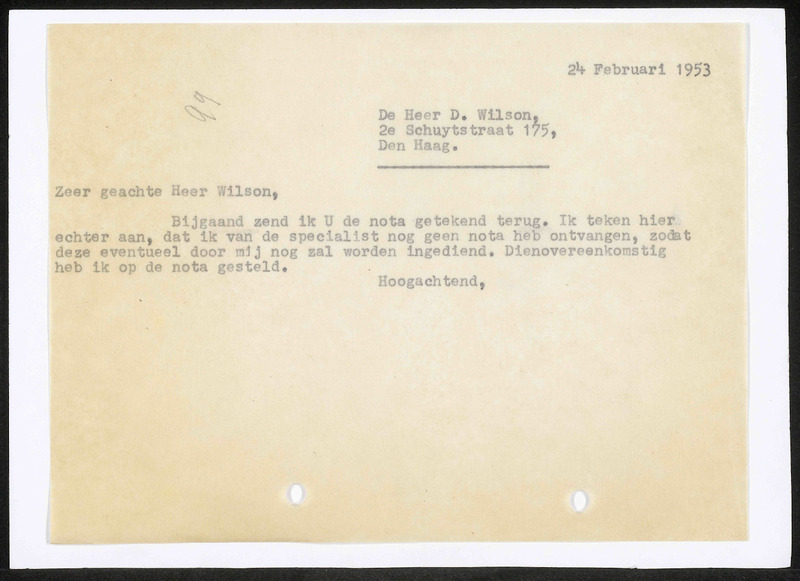 Letter to D. Wilson