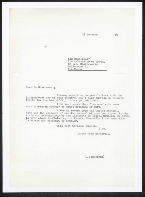 Letter to Chakravarty