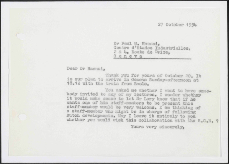 Letter to P. M. Haenni