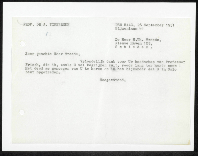 Letter to H.Th. Vreede