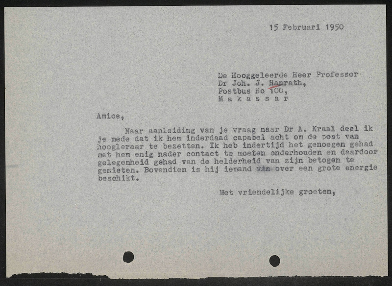 Letter to J. Hanrath