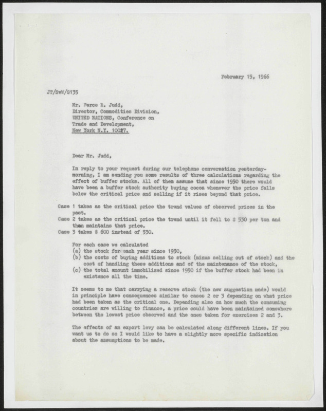 Letter to Perce R Judd