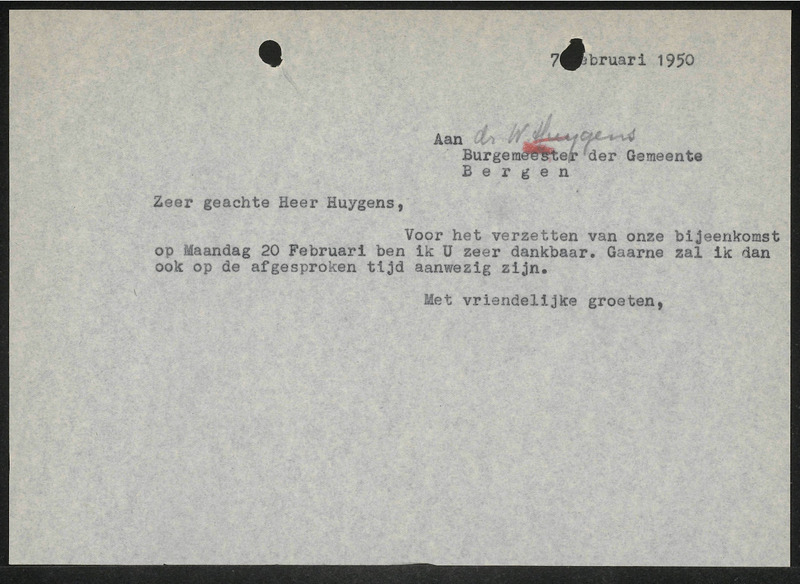 Letter to W. Huygens