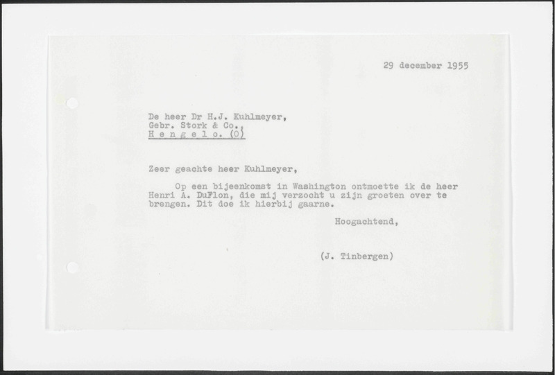 Letter to H.J. Kuhlmeijer