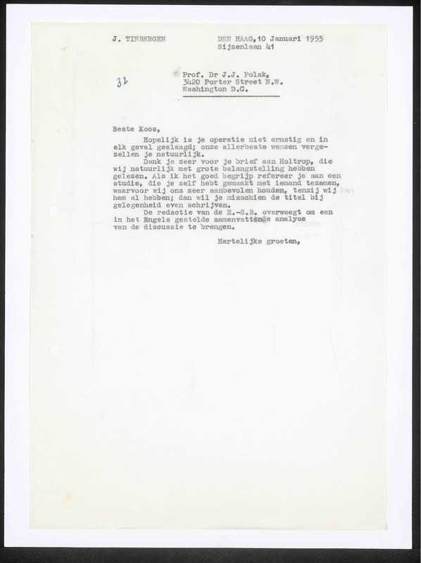 Letter to J.J. Polak