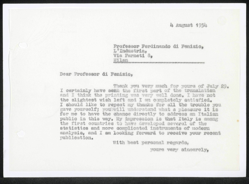Letter to Ferdinando Di Fenizio
