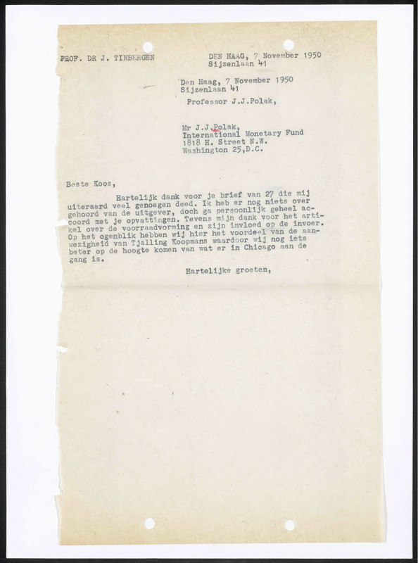 Letter to J.J. Polak