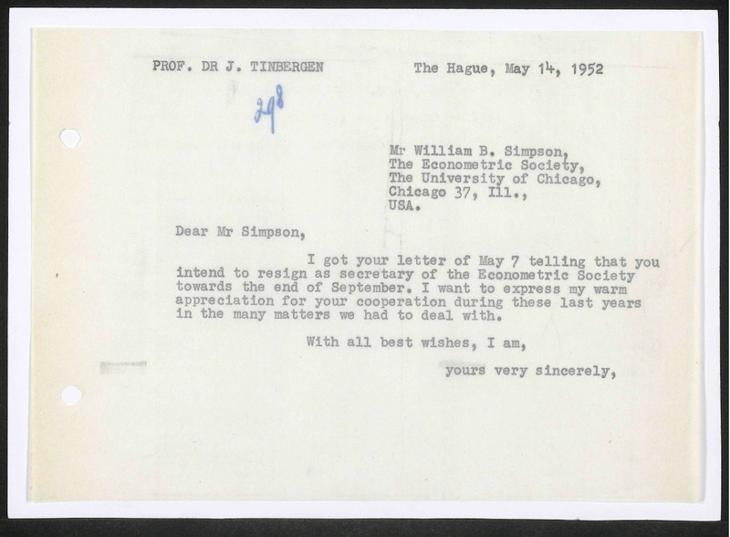Letter to W.B. Simpson