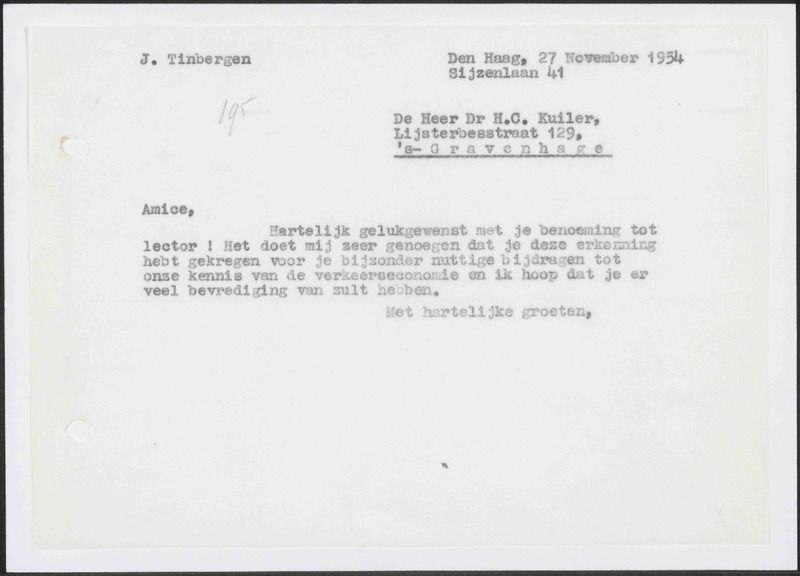Letter to H.C. Kuiler