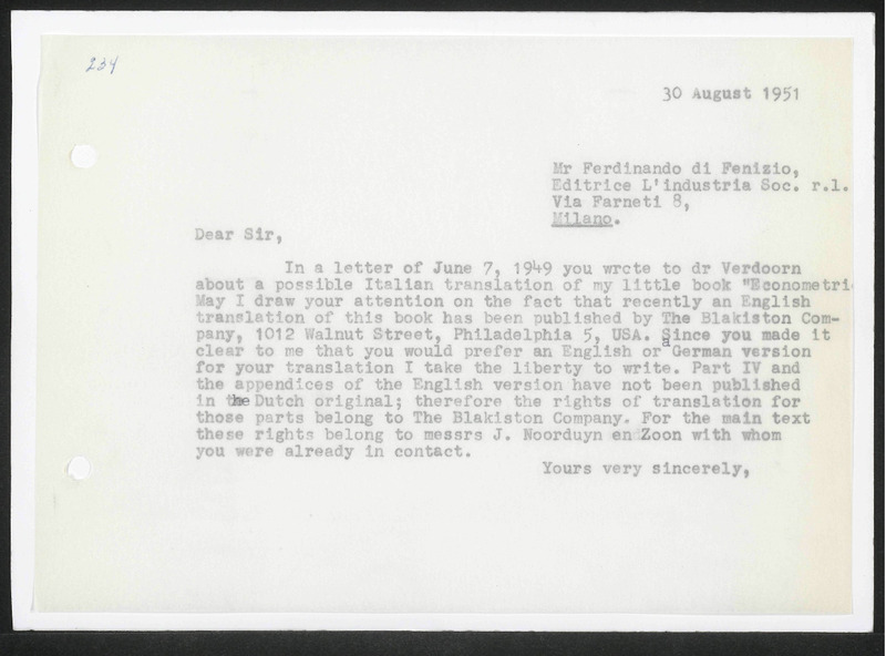 Letter to Ferdinando Di Fenizio
