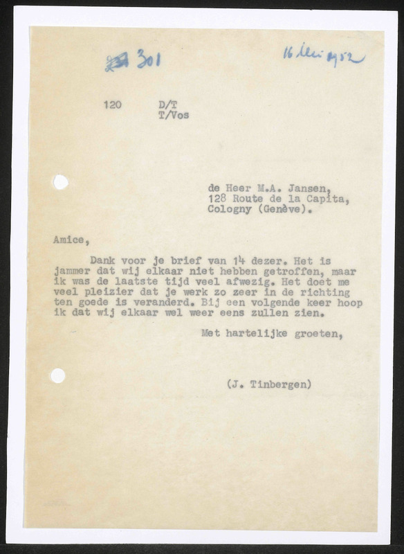 Letter to M.A. Jansen