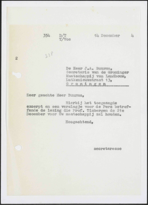 Letter to J.A. Buurma
