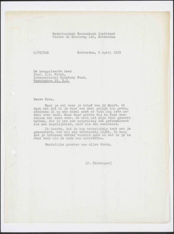 Letter to J.J. Polak