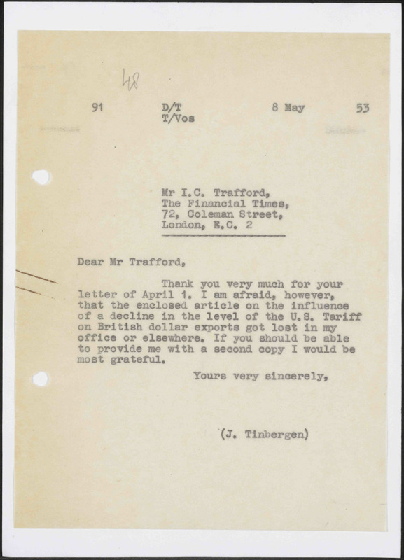 Letter to I.C. Trafford