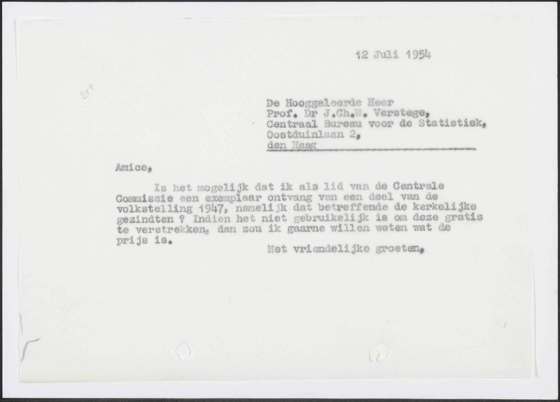 Letter to J.CH.W. Verstege