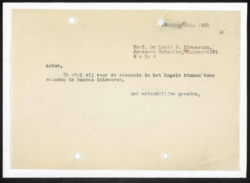 Letter to L.J. Zimmerman