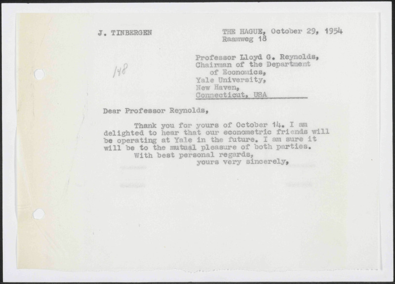 Letter to L.G. Reynolds