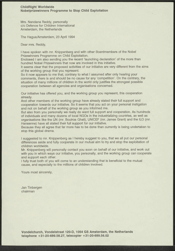 Letter to Nandana Reddy