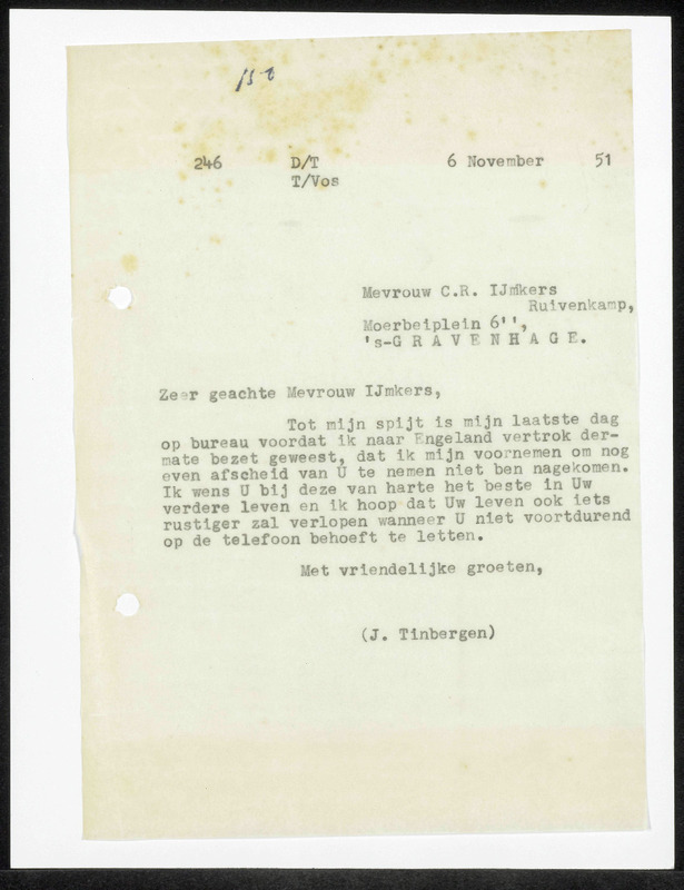 Letter to C.R. IJmkers-Ruivenkamp