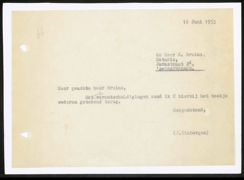 Letter to E. Bruins