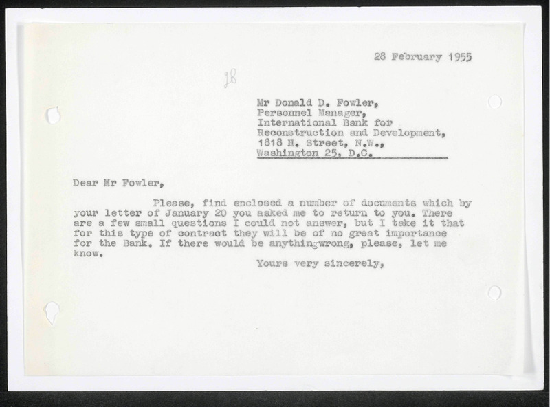 Letter to D.D. Fowler