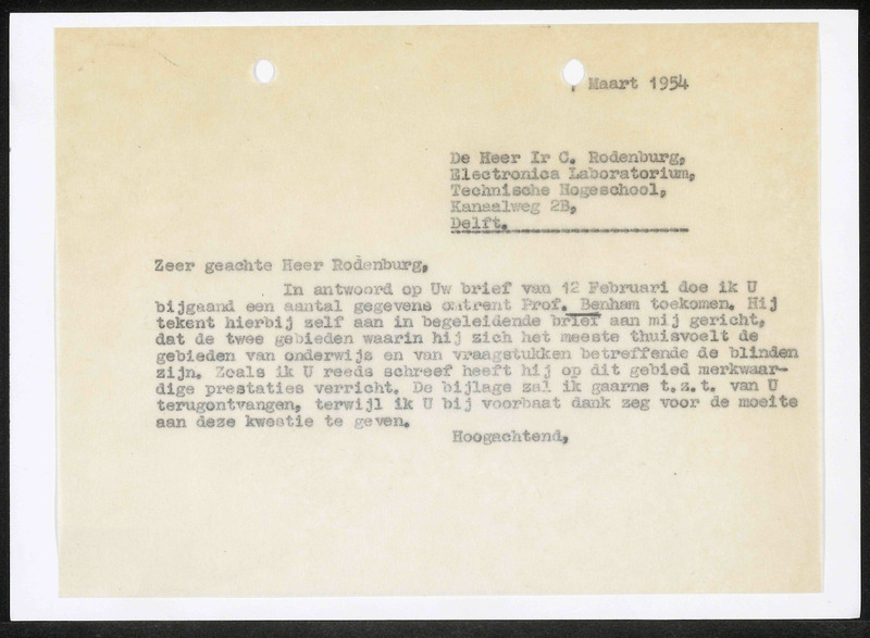 Letter to C. Rodenburg
