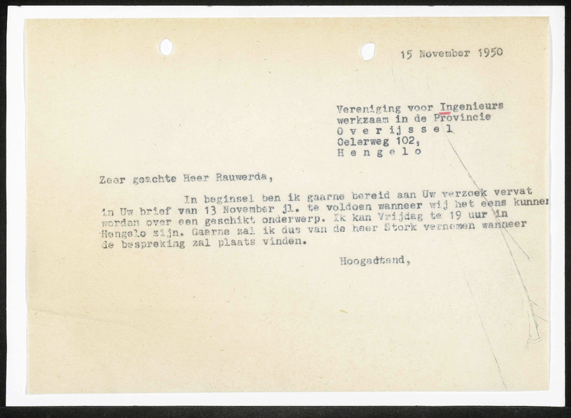 Letter to Rauwerda
