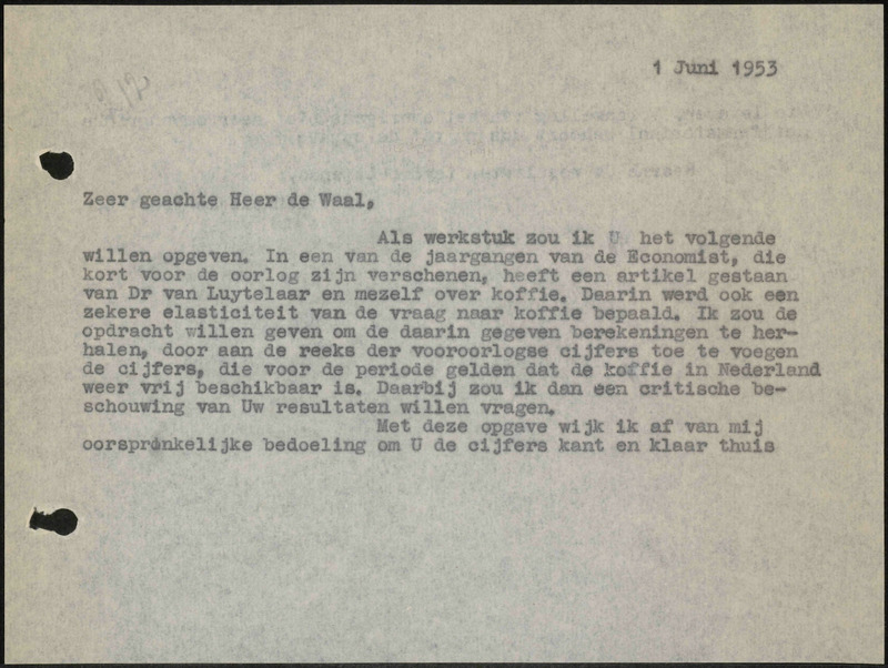 Letter to A. de Waal