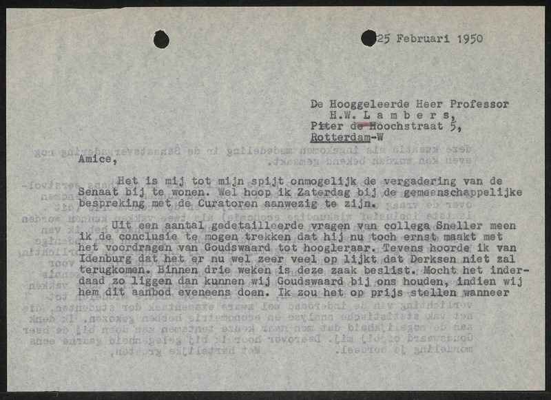 Letter to H.W. Lambers