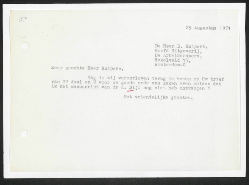 Letter to R. Kuipers