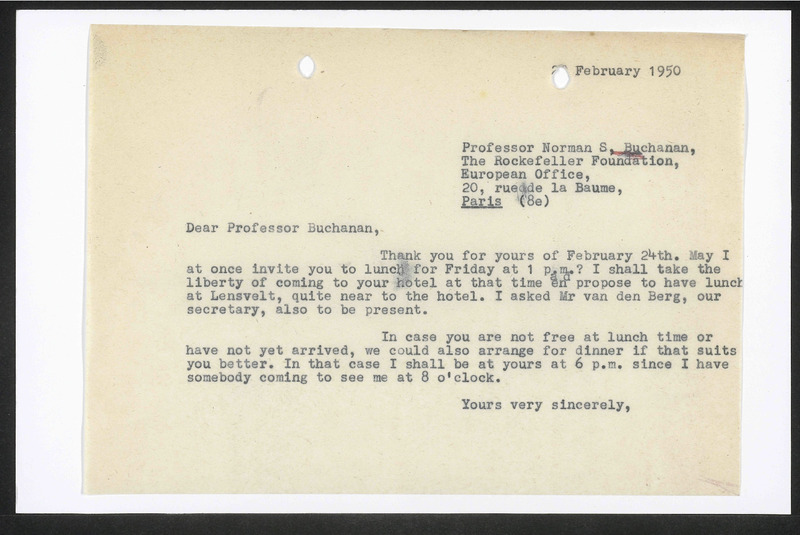 Letter to Norman Buchanan