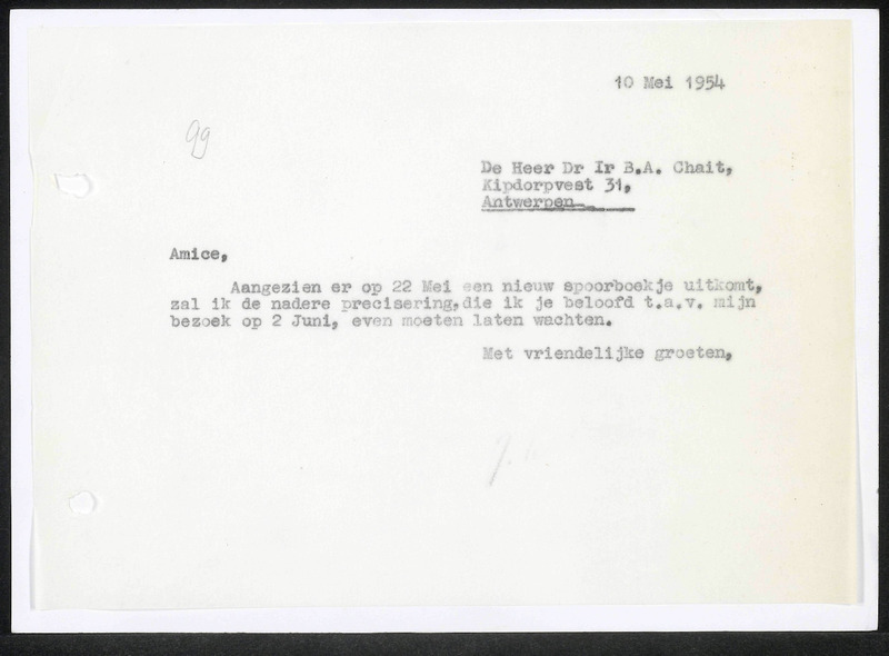 Letter to B.A. Chait