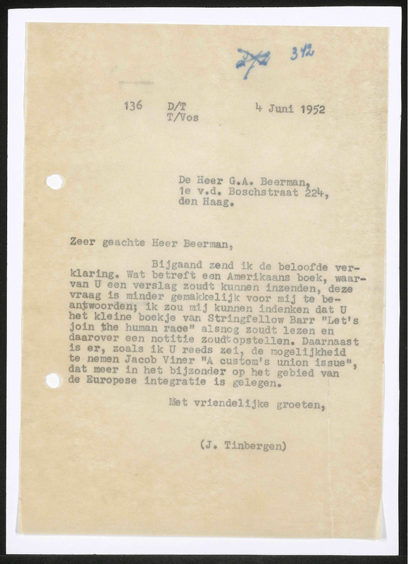 Letter to G.A. Beerman