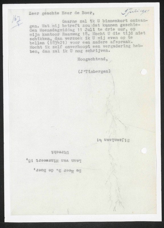 Letter to Bram de Boer