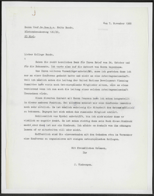 Letter to F. Baade