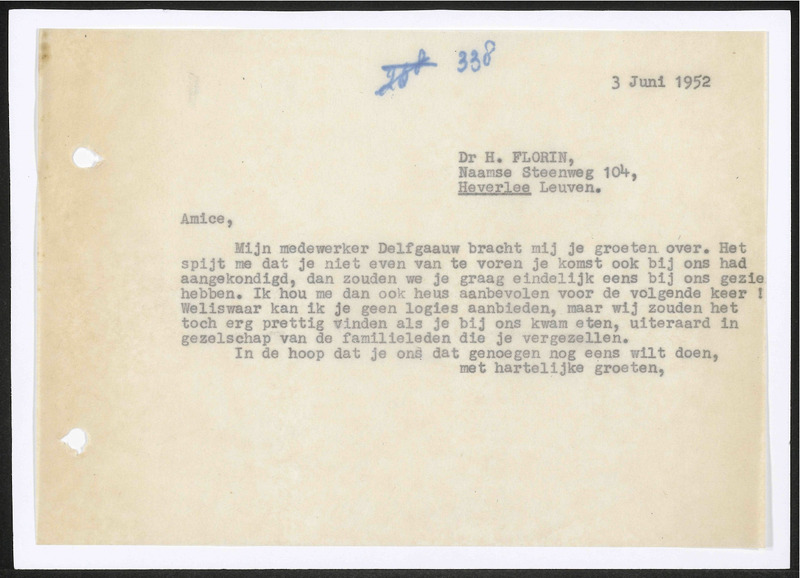 Letter to H. Florin
