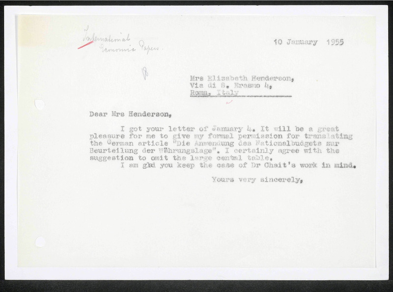 Letter to E. Henderson