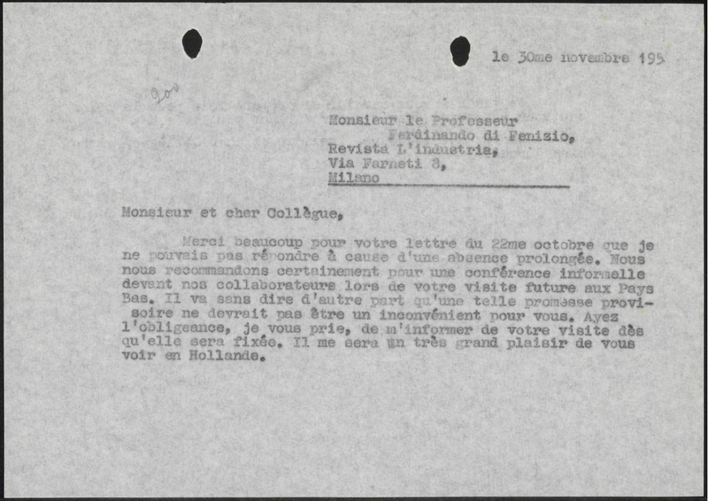 Letter to Ferdinando Di Fenizio