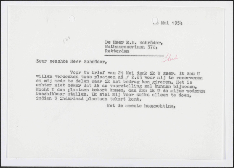 Letter to R.E. Schröder