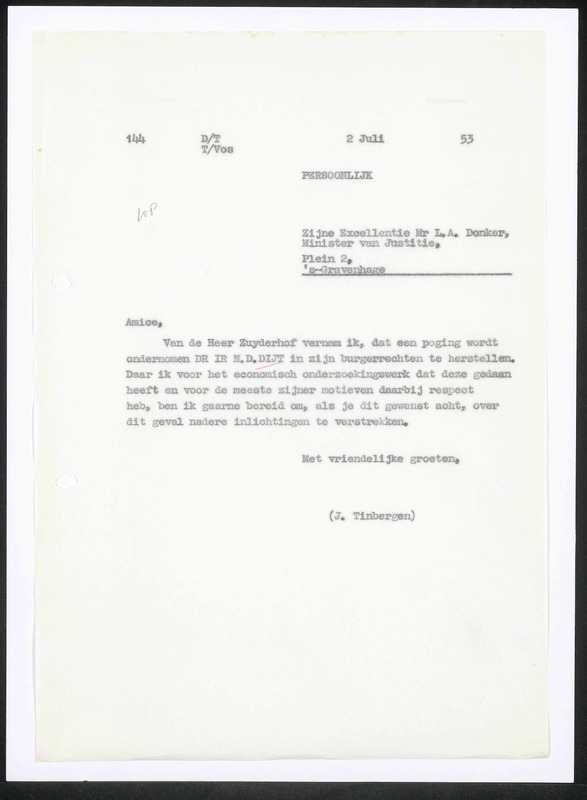 Letter to L.A. Donker