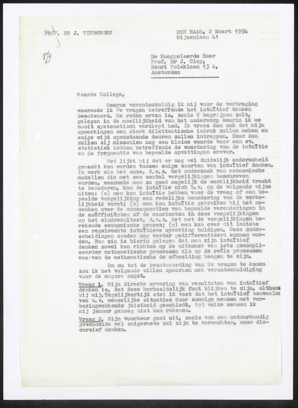 Letter to J. Clay