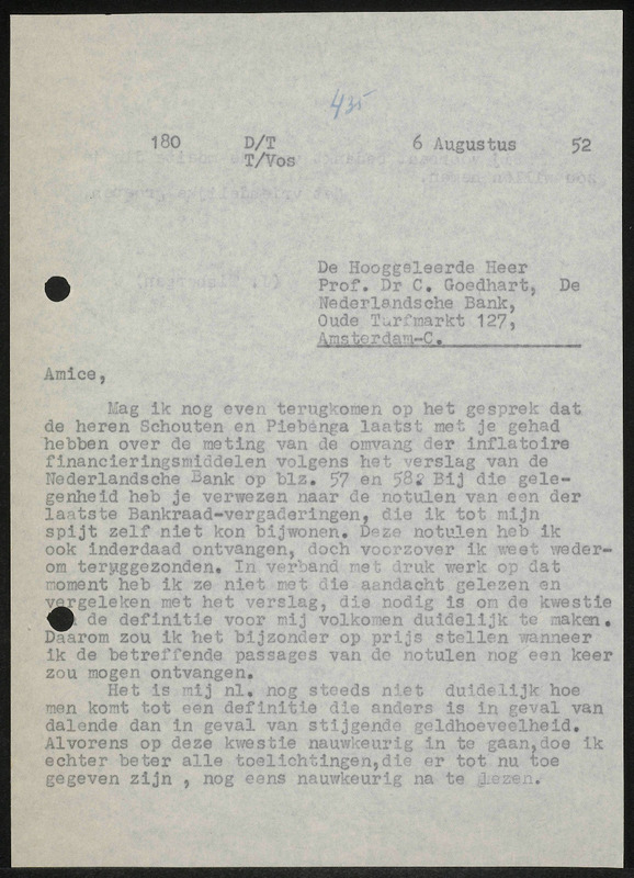 Letter to C. Goedhart