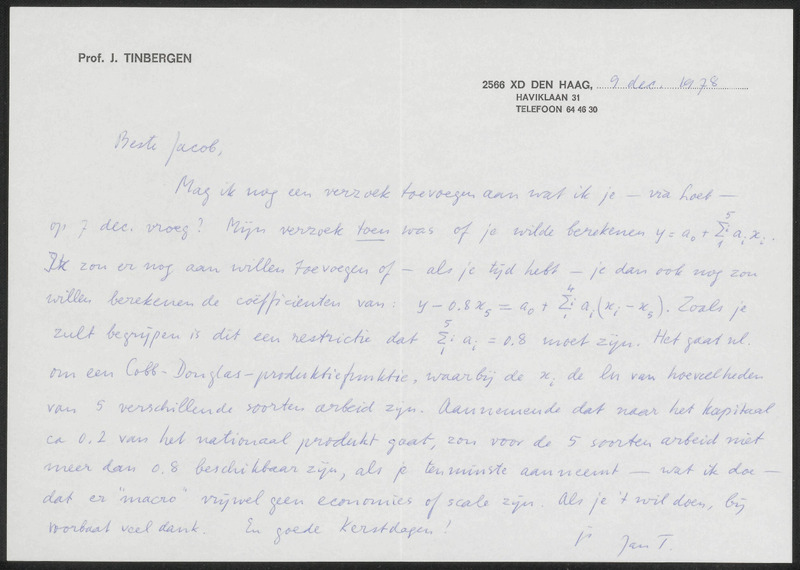 Letter to J. Kol