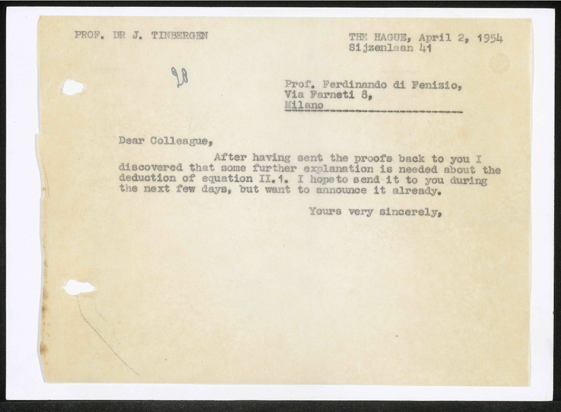 Letter to Ferdinando Di Fenizio
