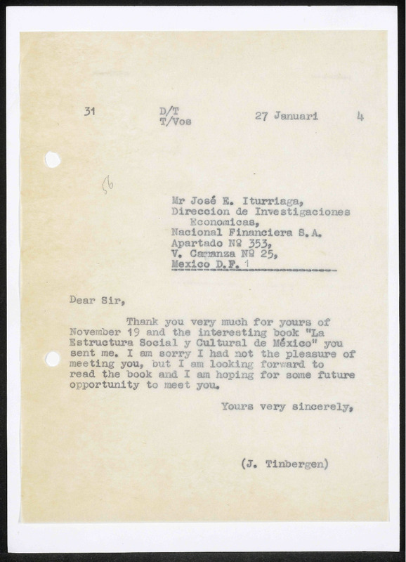 Letter to J.E. Iturriaga
