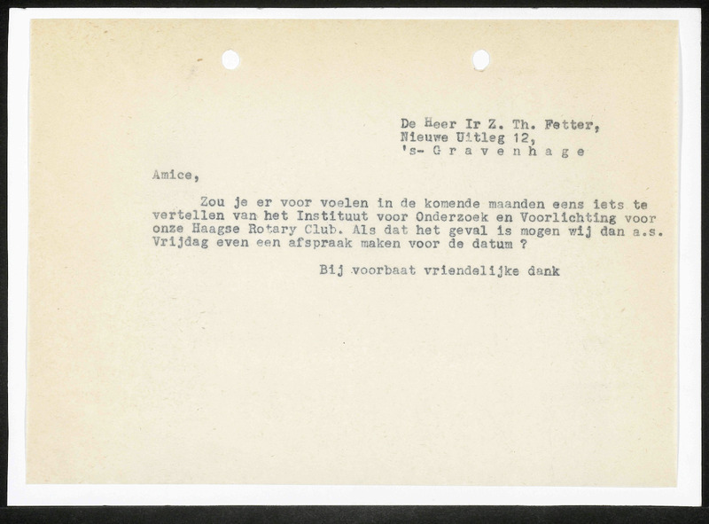 Letter to Z.Th. Fetter