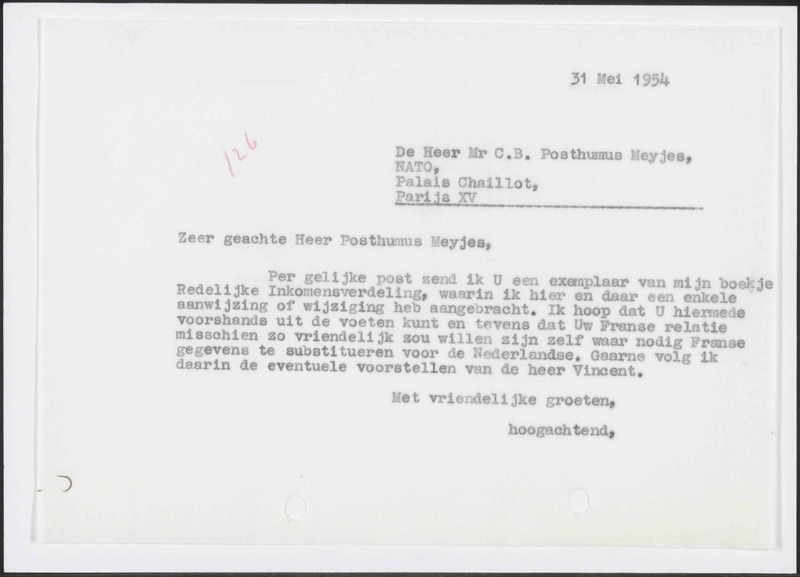Letter to C.B. Posthumus Meyjes