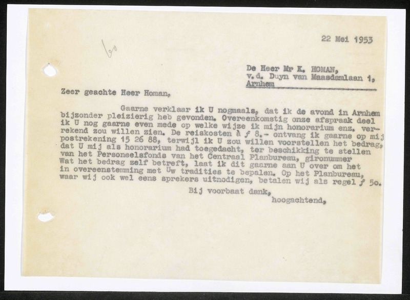 Letter to K. Homan