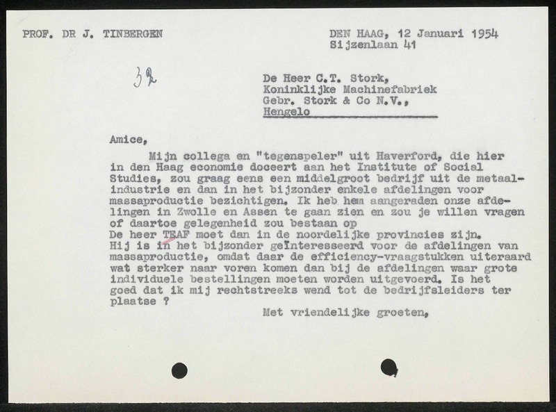 Letter to C.T. Stork