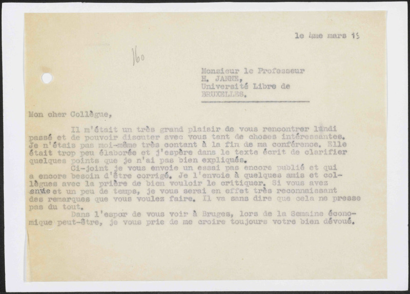Letter to H. Janne